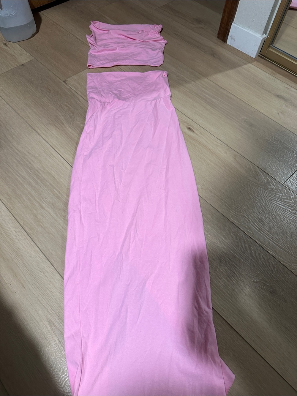 Pink Top With Matching Maxi Skirt -Classic Summer Style